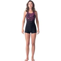 Multifarvet - Træningstøj Badedragter Aquawave Strój Kąpielowy Qarakuma Wmns Geometric Print - Black/Raspberry