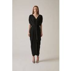 Draped Maxi Black Dress