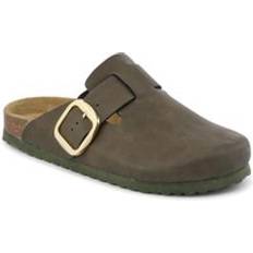 Beige Clogs Pavers Lighweight Clogs With Leather Insock - Khaki