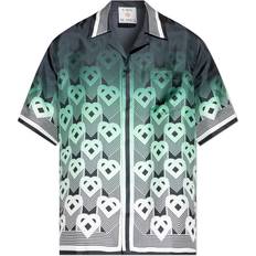 Casablanca Men Shirts Casablanca Casa Mono Silk Shirt - Black