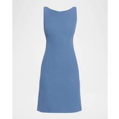 Dresses Emporio Armani Waffle Weave Technical Fabric Sheath Dress - China Blue