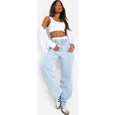 boohoo Basic High Waist Boyfriend Jean - Bleached Blue