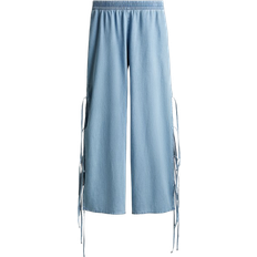 H&M Dra-på-byxa Med Knytdetaljer - Ljus Denimblå