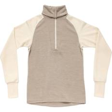 Beige - Women Base Layer Tops Devold Expedition Merino Silk Zip - Sand