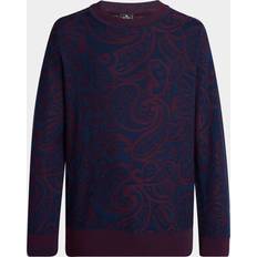 Paisley Jumpers Etro Pull En Jacquard De Laine Mélangée - Bleu
