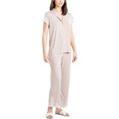 Cashmere - Women Pyjamas Natori 2-PieceLux Shangrila Pajama Set - Tan/Beige