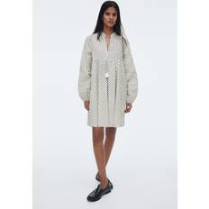 H&M White Dresses H&M Floral Tie Detail Cotton Dress - White
