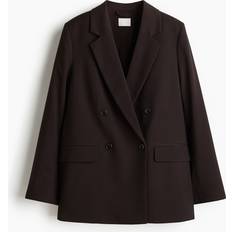 4XL Blazers H&M Ladies Double-Breasted Blazer - Dark Brown
