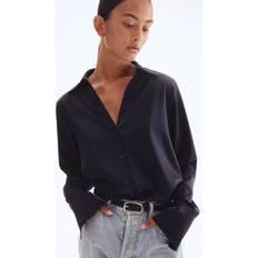 Blouses H&M Ladies V-Neck Blouse - Navy Blue