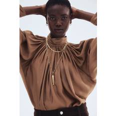 Blouses H&M Ladies Draped Blouse - Brown