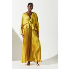 Pleats Jumpsuits & Overalls Coast Crepe Pleated Jumpsuit - Chartreuse