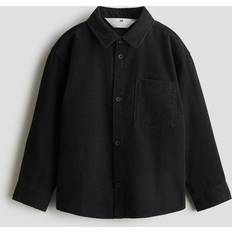 Svarta Skjortor Barnkläder H&M Pojke Skjorta Bomullsmanchester - Svart