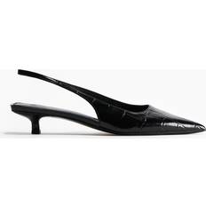 H&M Spetsiga Slingbacks Med Taxklack - Svart