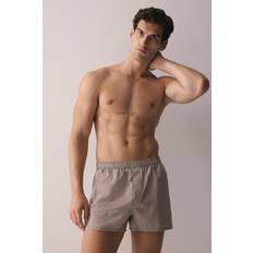 Rutiga Kalsonger H&M Herr Vävda Boxershorts - Brun/Checked