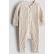 H&M Stickad Romper Bomull - Ljusbeige