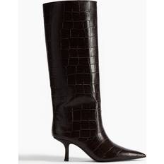 H&M High Boots H&M Knee High Boots - Dunkelbraun/Krokomuster