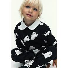 H&M 2-Delat Mönstrat Sweatshirtset - Black/Ghosts
