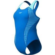 Blå - Træningstøj Badedragter Speedo Placement Laneback Badedragt Damer - Blå