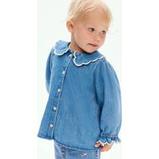 Blåa Blusar & Tunikor Barnkläder H&M Baby Denimblus Med Uddkant -