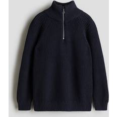 Dragkedja Stickade tröjor Barnkläder H&M Pojke Stickad Tröja Med Dragkedja - Marinblå