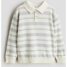 Randiga Pikétröjor Barnkläder H&M Pojke Finstickad Pikétröja - Crèmevit/Randig
