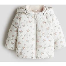 Blommiga Jackor Barnkläder H&M Baby Vattenavvisande Pufferjacka - Vit/Blommig