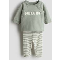 Bomull Övriga sets H&M 2-Delat Bomullsset - Ljusgrön/Hello