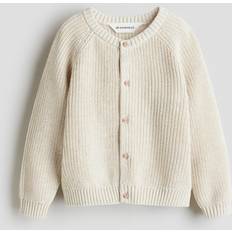 Pojkar Koftor Barnkläder H&M Bomullsstickad Kofta - Ljusbeige