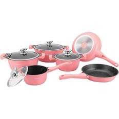 Royalty Line Gold Collection Pink Cookware Set with lid 10 Parts