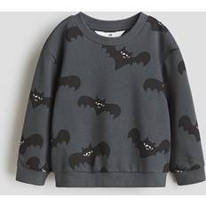 Gråa Sweatshirts Barnkläder H&M Pojke Bats Sweatshirt - Dark Grey