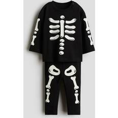 H&M Bomullsset Med Tryck - Svart/Skelett
