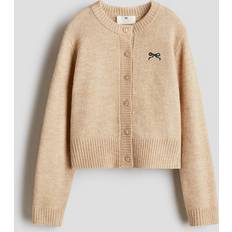 Flickor Koftor H&M Kofta Med Broderi - Beige/Rosetter