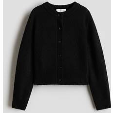 Svarta Koftor Barnkläder H&M Kort Finstickad Kofta - Flicka
