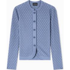 Emporio Armani Cardigans Emporio Armani Polka-Dot Viscose Jacquard Plain-Knit Cardigan