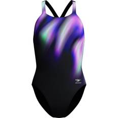 Træningstøj Badedragter Speedo Placement Printed Powerback Badedragt Damer - Sort
