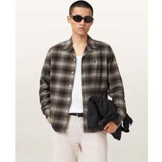 AllSaints Shirts AllSaints Inko Check Shirt Founded Iconic Leather - Brown