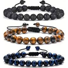 Men - Yellow Bracelets Temu Natural Stone Bracelet 8mm Tiger Eye - 8mm