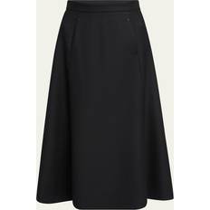 Moncler Skirts Moncler Circle-Cut Wool Midi Skirt - Black
