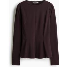 Blouses H&M Ladies Burgundy Peplum Top - Burgundy