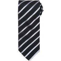 Ties Premier Mens Sports Stripe Pattern Formal Work Tie - Jet Black