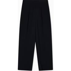 Women Trousers & Shorts Emporio Armani Stretch Sandblasted Fabric Trousers With Pleats