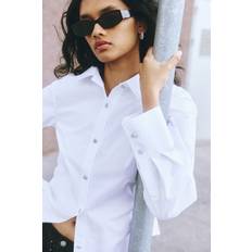 H&M Ladies Draped Cotton Shirt - White