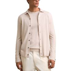 Beige - Men Cardigans Reiss Forbes Regular Fit Merino Wool Cardigan - Tan/Beige