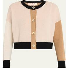 Cashmere - Women Cardigans Marni Colorblock Cashmere Crewneck Cardigan - Rose