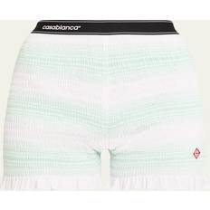 Casablanca Trousers & Shorts Casablanca Stripe Shirred Shorts - WHTGRN