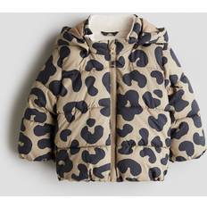 Beige Jackor H&M Baby Vattenavvisande Pufferjacka - Beige/Leopardmönstrad