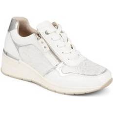 Metallic Accent Wedge Trainers - White