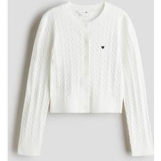 H&M Girls Cardigans H&M Cable-Knit Cardigan - White