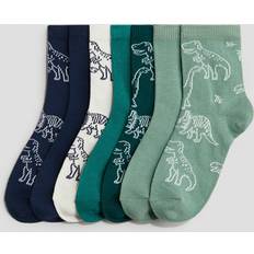 Strumpor H&M Pojke 7-Pack Strumpor - Grön/Dinosaurier