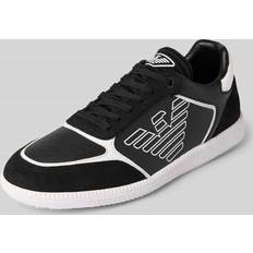 EA7 Emporio Armani Ea7 Lädersneakers Med Ikoniskt Logotyp